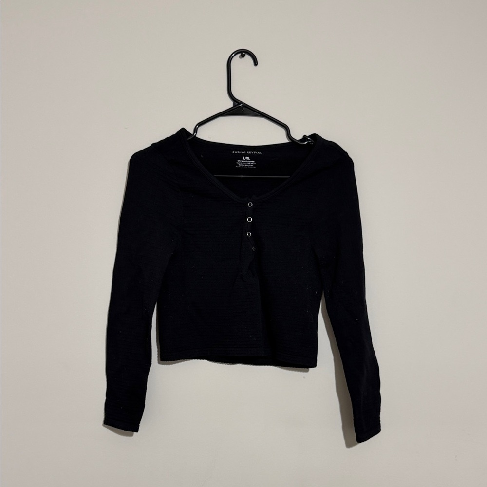 Black Long Sleeve Women's Top